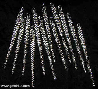 Glass icicle Christmas ornaments made in USA